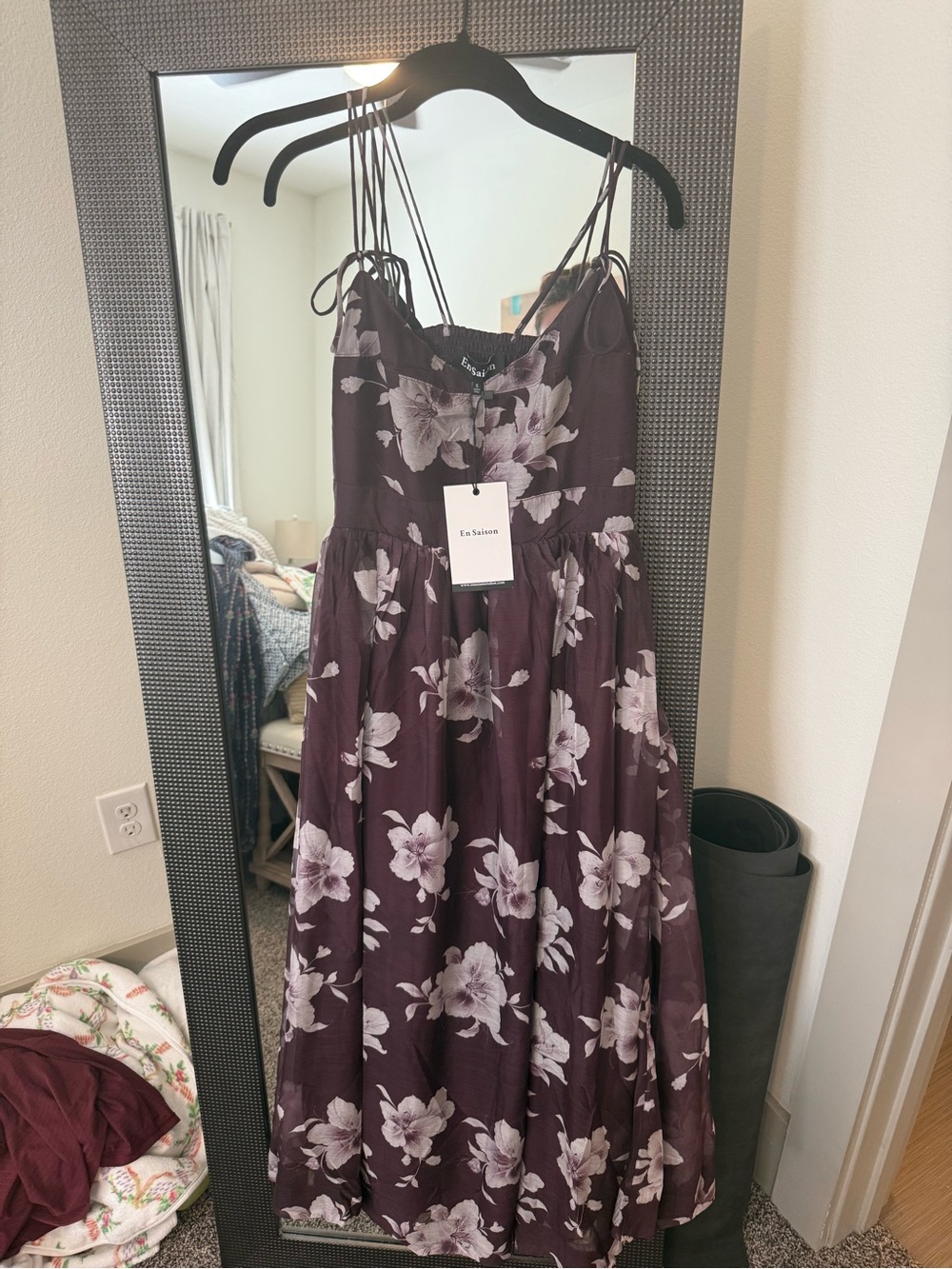 En Saison Purple Floral Midi Dress